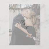 Imitats Vellum Elegantes Script Foto Save the Date Einladungspostkarte (Vorderseite)