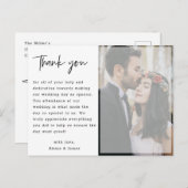 Imitats Vellum Hand Lettered Foto Wedding Danke Postkarte (Vorne/Hinten)