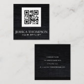 Imitats Velvet Black | Qr-Codevorlage Quadratische Visitenkarte (Vorne/Hinten)