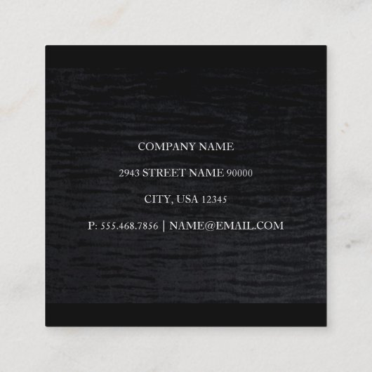 Imitats Velvet Black | Qr-Codevorlage Quadratische Visitenkarte (Rückseite)