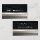 Imitats Velvet Schwarz Print | Metall Visitenkarte (Vorne/Hinten)