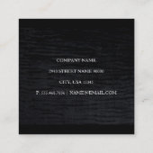 Imitats Velvet Schwarz Print Quadratische Visitenkarte (Rückseite)