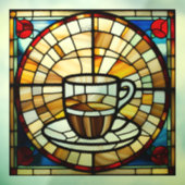 Imitats verklebter Glass Coffee Cup und Saucer Fensteraufkleber (Blatt 3)