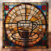 Imitats verklebter Glass Coffee Cup und Saucer Fensteraufkleber (Blatt 2)
