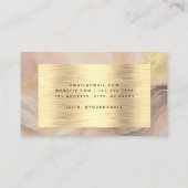 Imitats Wasserfarben Golden Foil Rosa Visitenkarte (Rückseite)