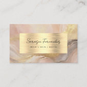 Imitats Wasserfarben Golden Foil Rosa Visitenkarte (Vorderseite)