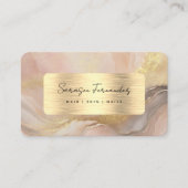 Imitats Wasserfarben Golden Foil Rosa Visitenkarte (Vorderseite)