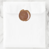 Imitats Wax Siegel - Lt Brown Script - Frohe Weihn Runder Aufkleber (Tasche)