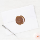 Imitats Wax Siegel - Lt Brown Script - Frohe Weihn Runder Aufkleber (Umschlag)