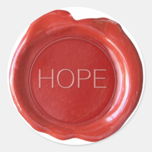 IMITATS WAX SIEGEL - RED - HOPE RUNDER AUFKLEBER (Vorderseite)