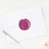Imitats Wax Siegel - Rose Red Script - Liebe Runder Aufkleber (Umschlag)