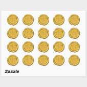 Imitats Wax Wedding Initials Gold ID954 Runder Aufkleber (Blatt)