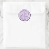 Imitats Wax Wedding Initials Lavender ID990 Runder Aufkleber (Tasche)