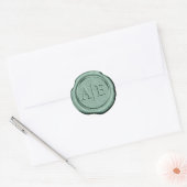 Imitats Wax Wedding Initials Lt Hunter G ID947 Runder Aufkleber (Umschlag)