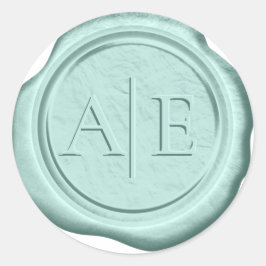 Imitats Wax Wedding Initials Mint ID477 Runder Aufkleber