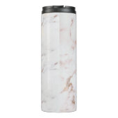 Imitats Weißer Marmor und Rose Gold Custom Thermosbecher (Rückseite)