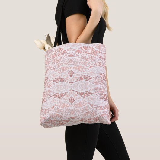 Imitats White Lace Fishnet Totbeutel Tasche (Von Nahem)