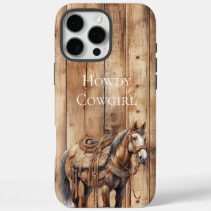 Imitats Wood Western Cowboy Cowgirl Horse iPhone 16 Pro Max Hülle