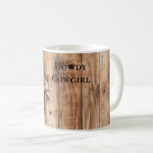 Imitats Wood Western Cowboy Cowgirl Horse Kaffeetasse (VorderseiteRechts)