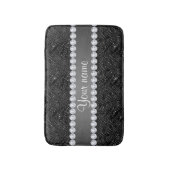 Imitatschwarze Sequins-Glitzern und Diamanten Badematte (Vorderseite Vertikal)