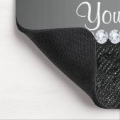 Imitatschwarze Sequins-Glitzern und Diamanten Mousepad (Ecke)