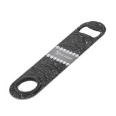 Imitatschwarze Sequins-Glitzern und Diamanten Speedflaschenöffner (Rückseite Schrägansicht)