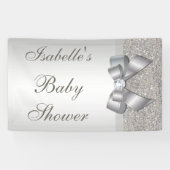 Imitatsilberne Sequins beugen neutrale Baby-Dusche Banner (Horizontal)