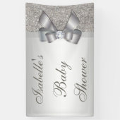 Imitatsilberne Sequins beugen neutrale Baby-Dusche Banner (Vertikal)