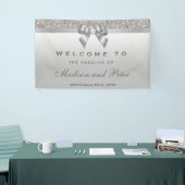 Imitatsilberne Sequins-Bogen-Diamant-Hochzeit Banner (Messeveranstaltung)