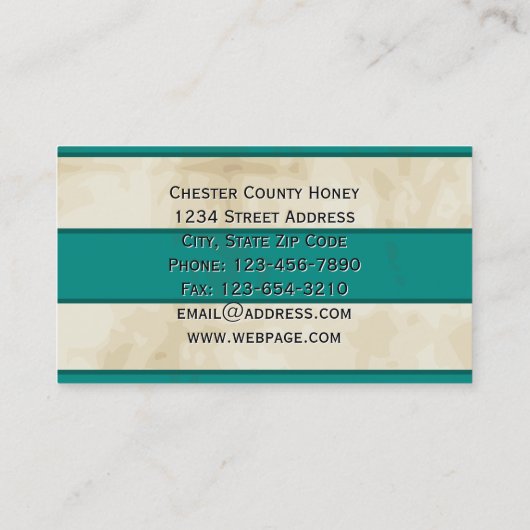 Imker am Arbeitsplatz Visitenkarte (Rückseite)