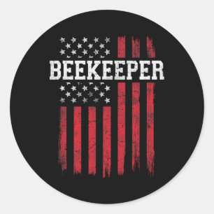 Imker Amerikanische Flagge USA Patriot Patriotes T Runder Aufkleber