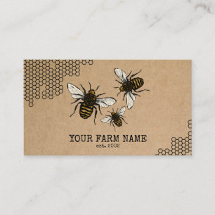 Imker Apiarian Bienenfarm Honigbienen Honigwabe Bu Visitenkarte