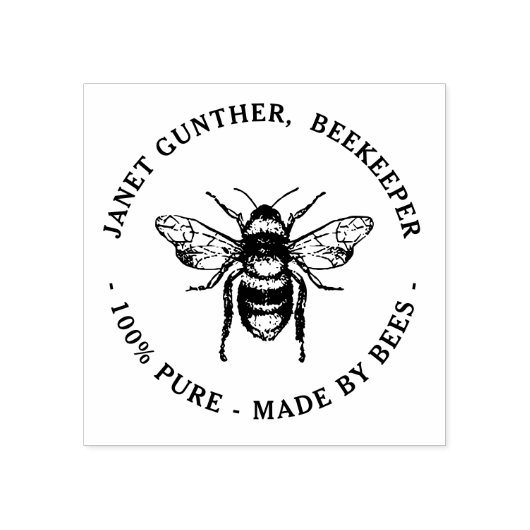 Imker-Apiary-Briefmarke mit Honeybee Gummistempel (Prägung)