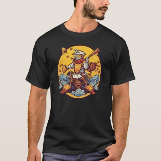 Imker aus dem Mittelalter: Buzzing Bee Jousting T-Shirt (Vorderseite)