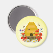 Imker, Bienenstock, Honigwiese Magnet (Vorderseite/Rückseite)