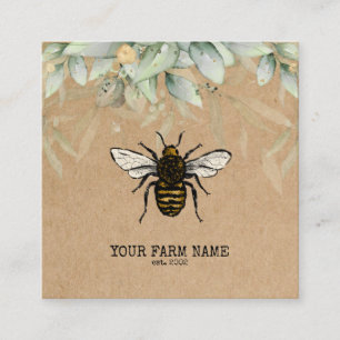 Imker Bienenzucht Bienenfarm Honigbienen Waben Bie Quadratische Visitenkarte