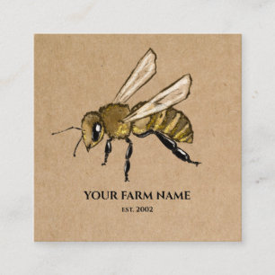 Imker Bienenzüchter Bienenfarm Honigbienen Bienens Quadratische Visitenkarte