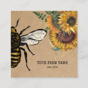 Imker Bienenzüchter Bienenfarm Honigbienen Honigwa Quadratische Visitenkarte