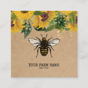 Imker Bienenzüchter Bienenfarm Honigbienen Honigwa Quadratische Visitenkarte