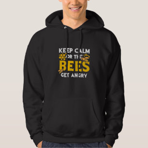 Imker-Geschenk Bleib ruhig oder die Bienen werde Hoodie