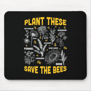 Imker-Geschenk Pflanze diese, rette die Bienen Mousepad
