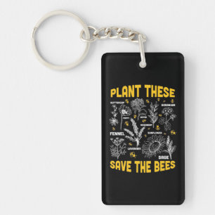 Imker-Geschenk   Pflanze diese, rette die Bienen Schlüsselanhänger