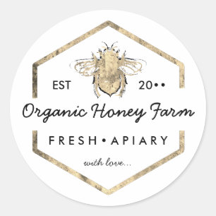 Imker Gold Hummel Waben Runder Aufkleber
