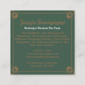 Imker Grüne Honigwabenfarm Quadratische Visitenkarte (Rückseite)