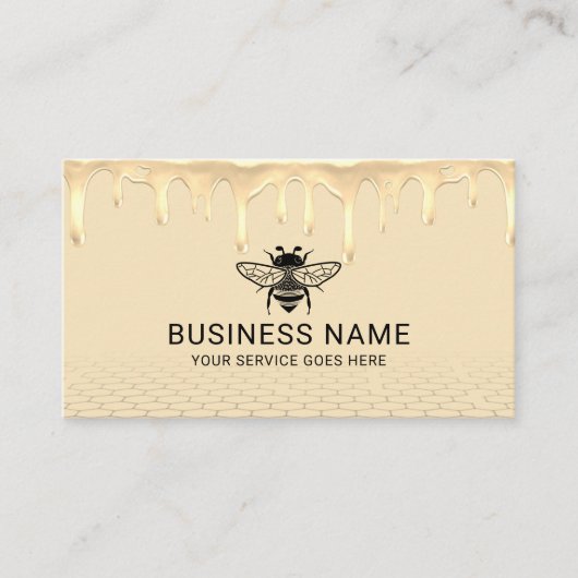 Imker Honey Bee Apiary Modern Gold Tropfens Farm Visitenkarte (Vorderseite)