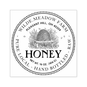 Imker-Honigsiegel mit Vintage-Skep-Bienenstand Gummistempel