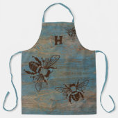 Imker-Monogramm Anfangsbuchstabe bedrängtes Holz Schürze (Vorderseite)