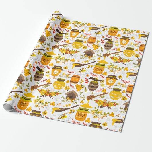 Imker Muster Geschenkpapier (Ungerollt)