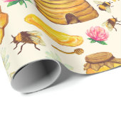 Imker-Muster-Wrap-Papier Geschenkpapier (Rolleneckpunkt)