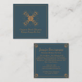 Imker Navy Honeycomb Farm Apiary Quadratische Visitenkarte (Vorne/Hinten)